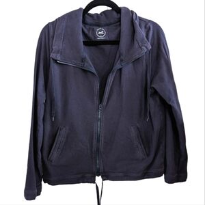 Central Park Performance Yoga Navy Full Zip Stretchy Jacket Size Large